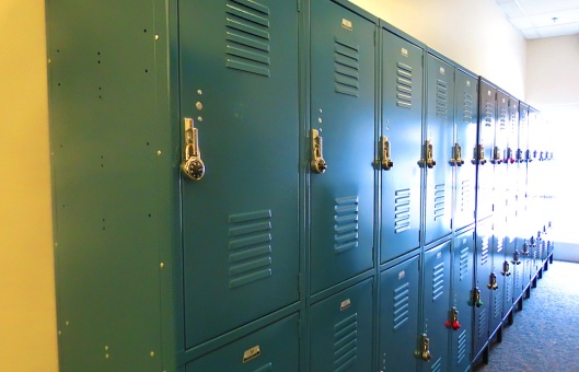 This picture I thought was pretty cool because of the light that was coming through the window as I took it. It gave the optical allusion that the lockers went on forever. I like how the metal of the lockers also reflects the light and the locks give a pattern and repetition to the picture that I really like.